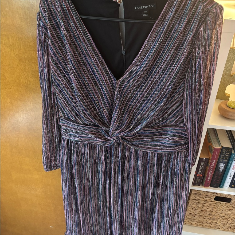 Lane Bryant Elegant Multicolor Long Sleeve Dress